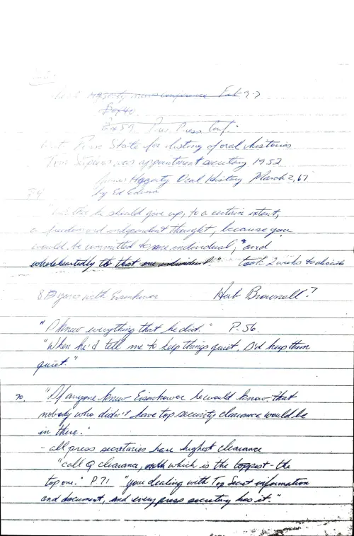 First page of Eisenhower James Hagerty Palm Springs