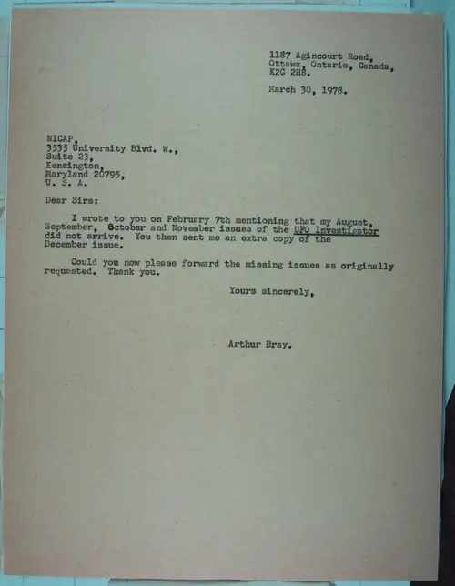First page of Wilbert Smith Archives Files Box 1131 08 1131-08-p004