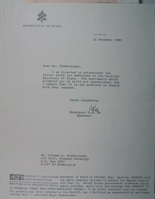 First page of Wilbert Smith Archives Files Box 1130 21 1130-21-p235