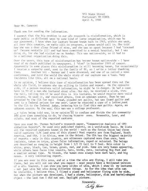 First page of Betty Hill
