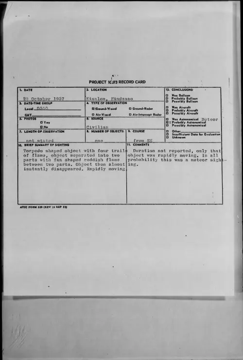 First page of 1957.10 - 7228190 - Kisalon, Mindanao