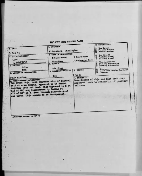 First page of 1955.10 - 7339584 - Ellensburg, Washington