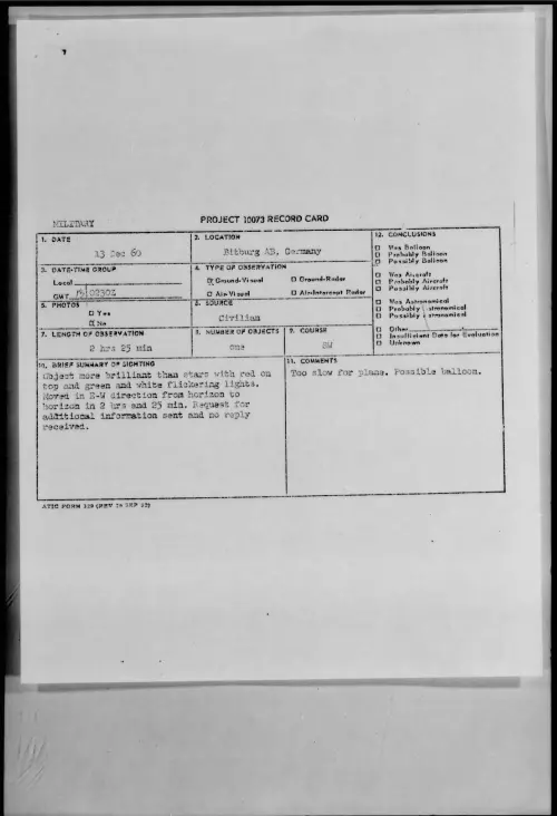First page of 1960.12 - 8606701 - Bitburg AB, Germany