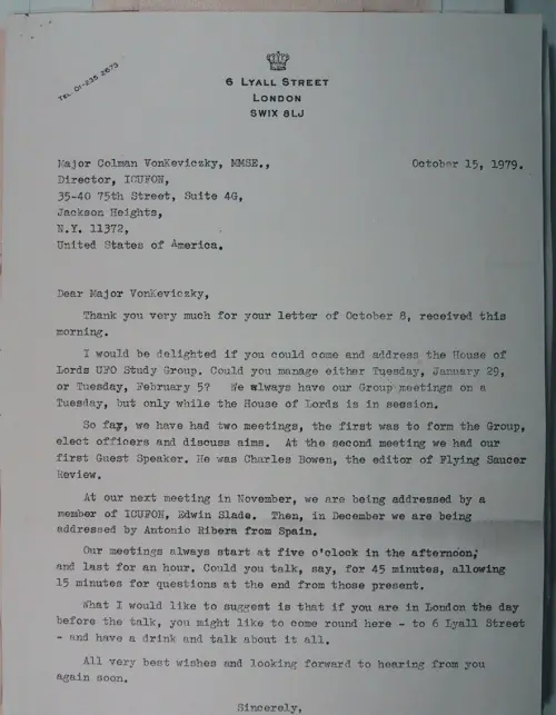 First page of Wilbert Smith Archives Files Box 1130 21 1130-21-p137
