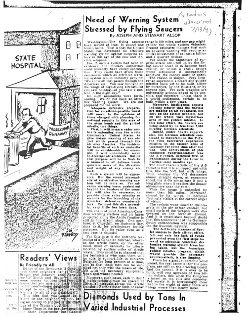 First page of Eisenhower Alsop