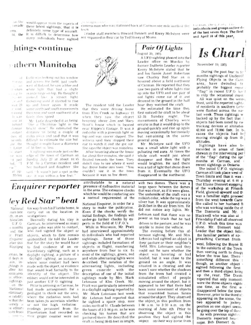 First page of Manitoba UFO Stuff