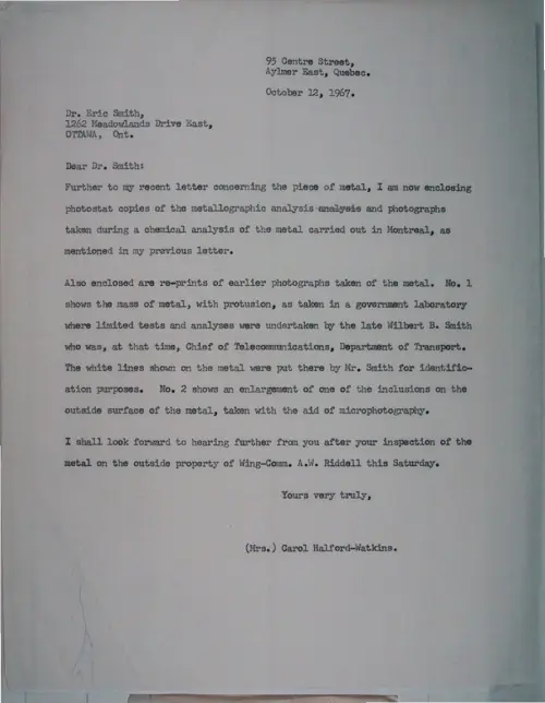 First page of Wilbert Smith Archives Files Box 1131 19 1131-19-p199