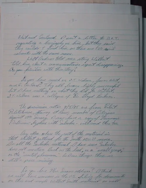First page of Wilbert Smith Archives Files Box 1131 02 1131-02-p127