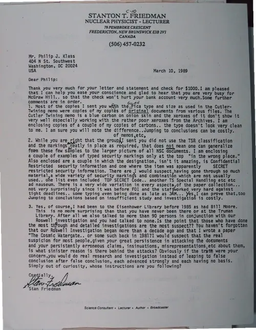 First page of Wilbert Smith Archives Files Box 1131 03 1131-03-p131