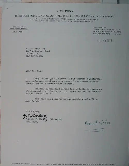 First page of Wilbert Smith Archives Files Box 1130 21 1130-21-p140