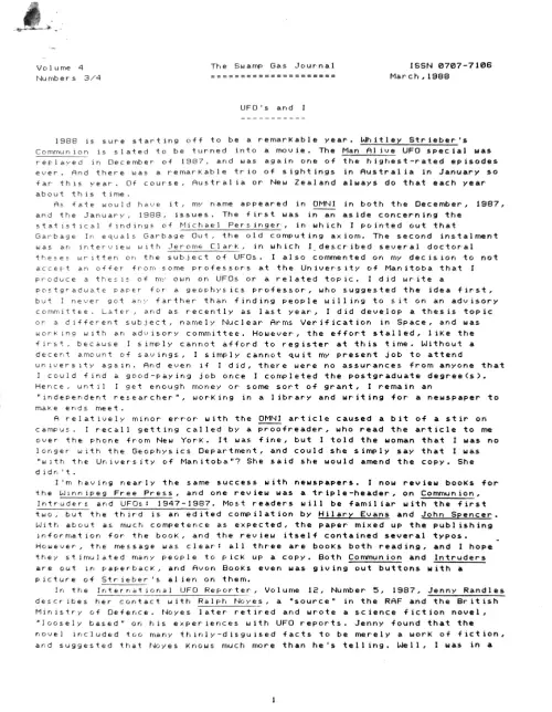 First page of Manitoba UFO Material 2