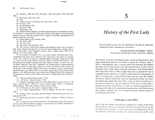 First page of Presidents 1st Lady Weirdness