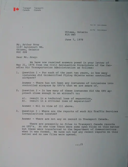 First page of Wilbert Smith Archives Files Box 1130 18 1130-18-p043