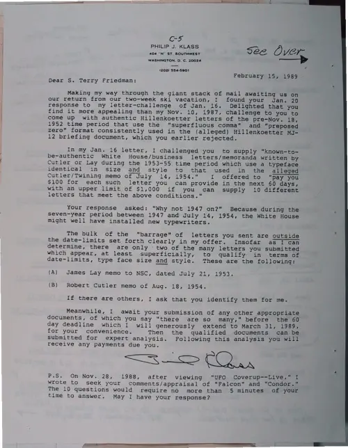 First page of Wilbert Smith Archives Files Box 1131 03 1131-03-p126