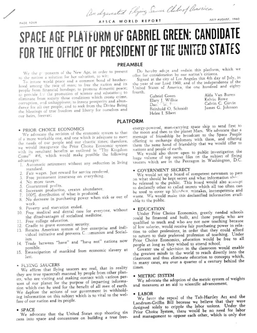 First page of Eisenhower Gabriel Green