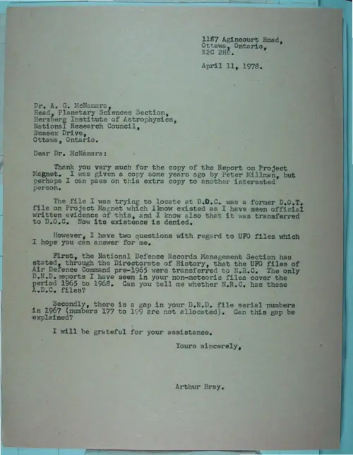 First page of Wilbert Smith Archives Files Box 1131 06 1131-06-p018