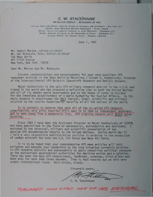 First page of Wilbert Smith Archives Files Box 1130 21 1130-21-p020