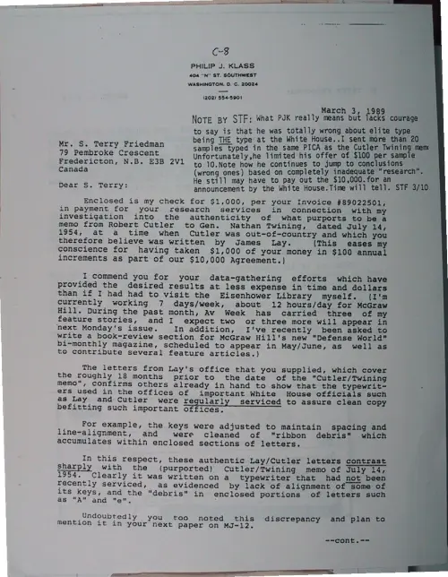 First page of Wilbert Smith Archives Files Box 1131 03 1131-03-p129