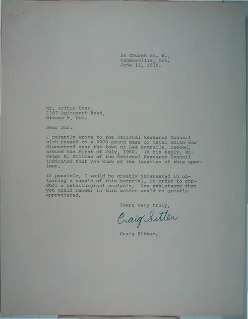 First page of Wilbert Smith Archives Files Box 1131 19 1131-19-p134