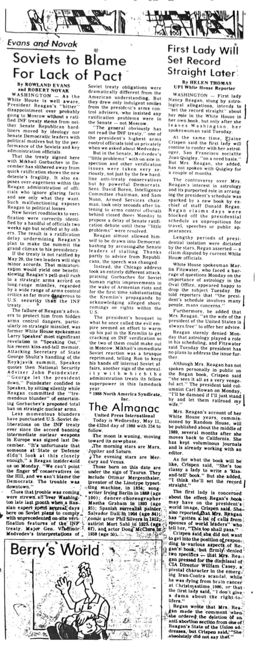 First page of Ronald Reagan Reagan Astrology 6