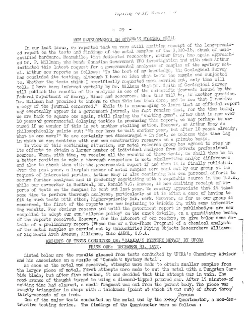 First page of Canada Canada mystery Metal