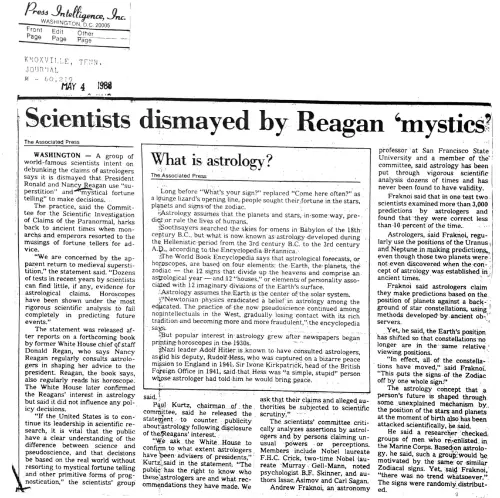 First page of Ronald Reagan Reagan Astrology 5