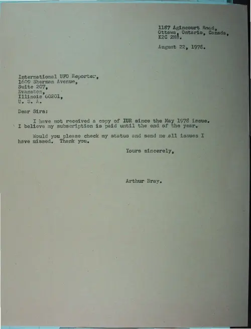 First page of Wilbert Smith Archives Files Box 1130 10 1130-10-p099