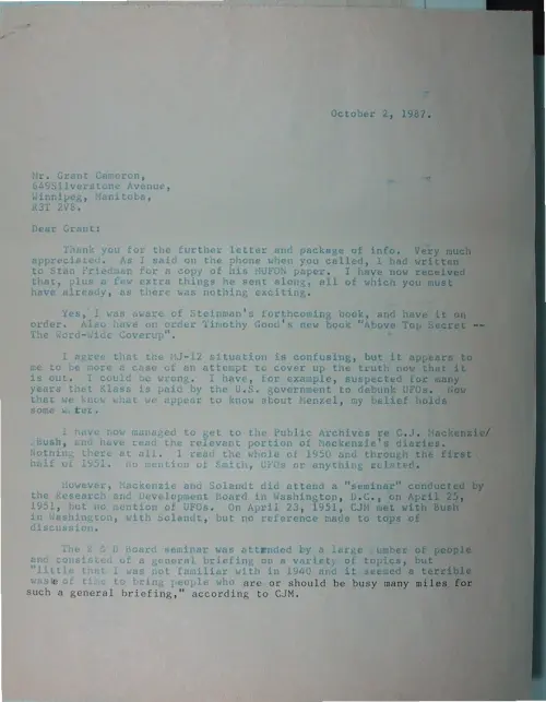 First page of Wilbert Smith Archives Files Box 1131 02 1131-02-p079