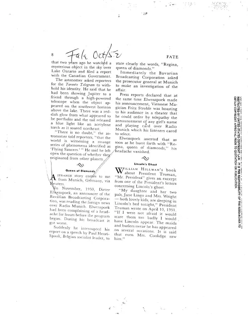 First page of Presidents Ghosts