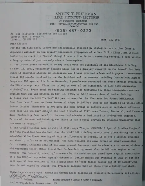 First page of Wilbert Smith Archives Files Box 1131 02 1131-02-p092