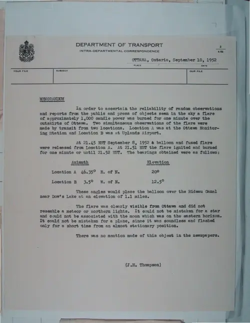 First page of Wilbert Smith Archives Files Box 1131 11 1131-11-p026