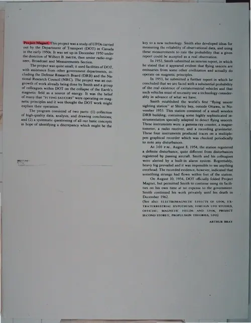 First page of Wilbert Smith Archives Files Box 1131 10 1131-10-p028
