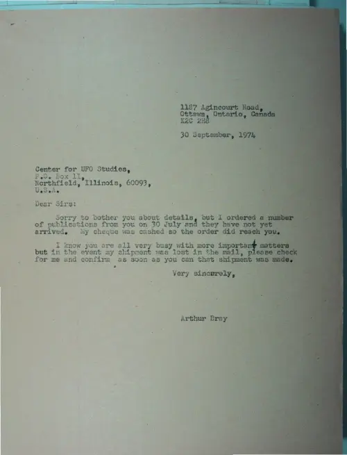 First page of Wilbert Smith Archives Files Box 1130 10 1130-10-p159