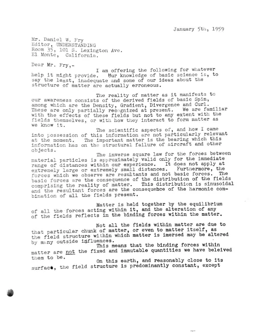 First page of Canada Wilbert Smith Correspondence 10
