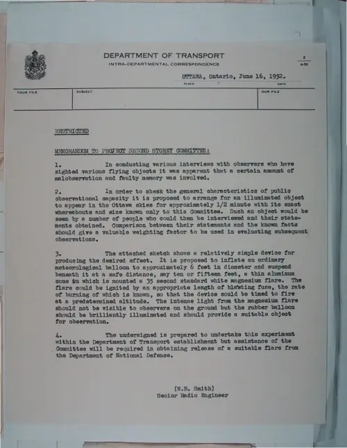 First page of Wilbert Smith Archives Files Box 1131 11 1131-11-p027