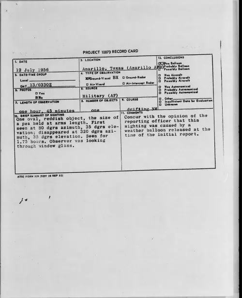 First page of 1956.07 - 6786958 - Amarillo, Texas (Amarillo AFB)