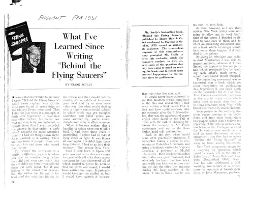 First page of Frank Scully Articles