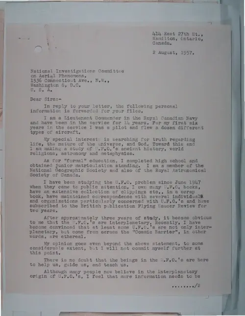 First page of Wilbert Smith Archives Files Box 1131 08 1131-08-p035
