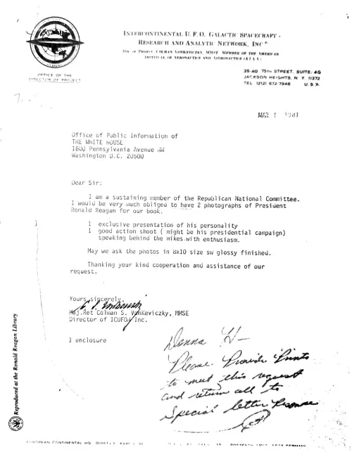 First page of Ronald Reagan Coleman VonKeviczky 3