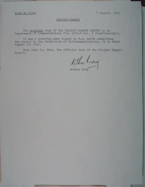 First page of Wilbert Smith Archives Files Box 1131 10 1131-10-p031