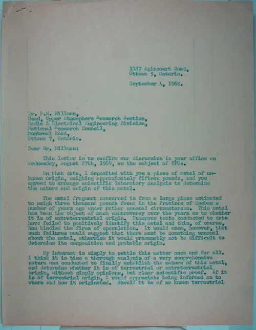First page of Wilbert Smith Archives Files Box 1131 19 1131-19-p173