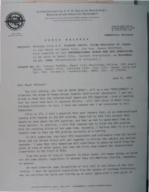 First page of Wilbert Smith Archives Files Box 1130 21 1130-21-p152