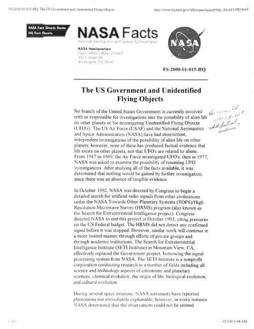 First page of Jimmy Carter Carter NASA 3