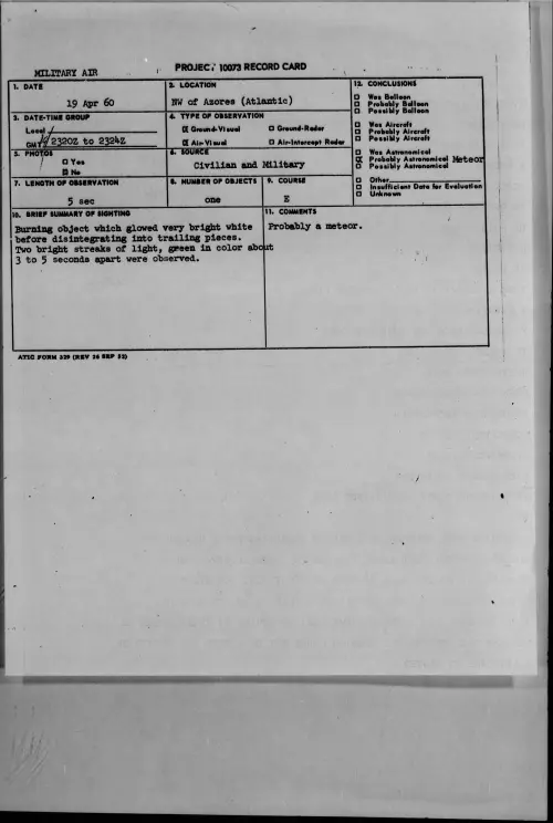 First page of 1960.04 - 7812150 - NW Of Azores (Atlantic)