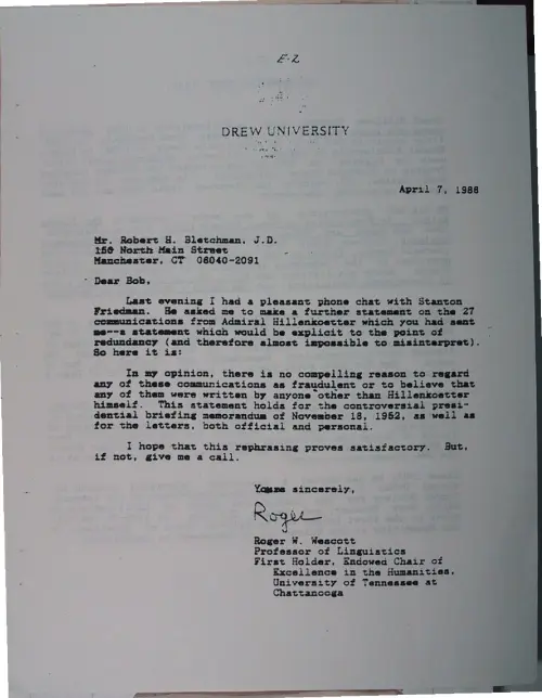 First page of Wilbert Smith Archives Files Box 1131 03 1131-03-p135