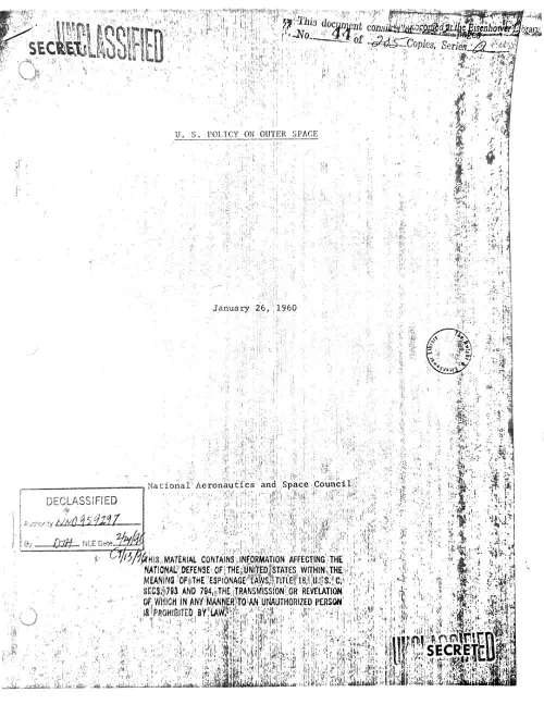First page of Eisenhower Outer Space