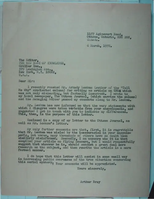 First page of Wilbert Smith Archives Files Box 1131 07 1131-07-p018
