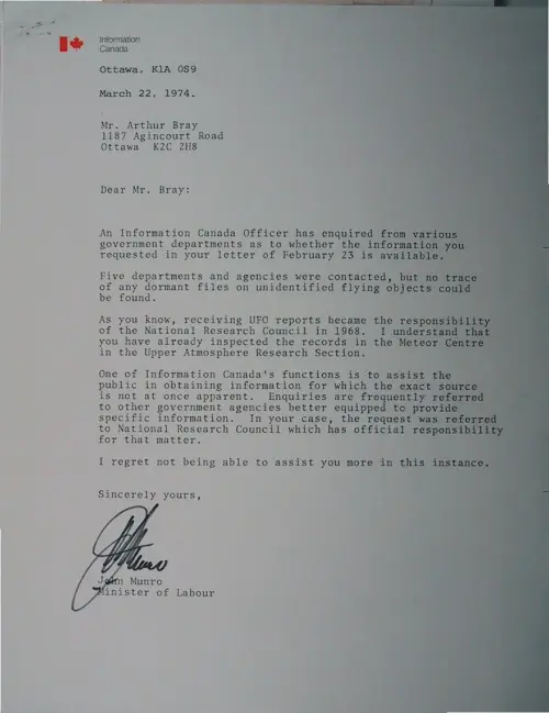First page of Wilbert Smith Archives Files Box 1130 18 1130-18-p071