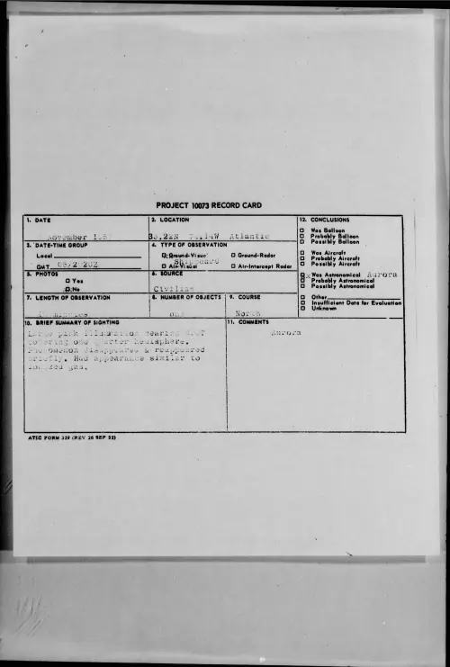 First page of 1957.11 - 6779363 - 33.22N 71.14 W Atlantic
