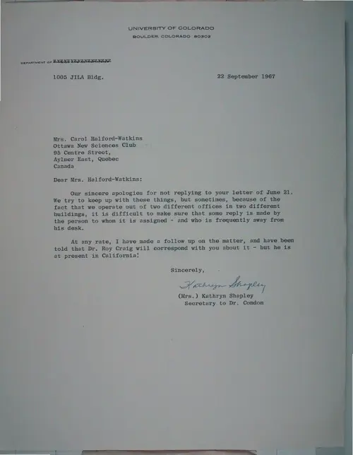 First page of Wilbert Smith Archives Files Box 1131 19 1131-19-p208